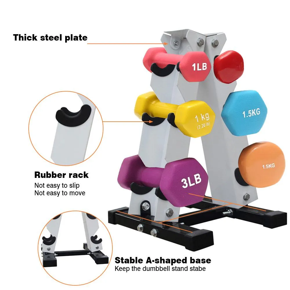 Heavy-Duty A-Frame Dumbbell Rack for Home Gym - Compact Dumbbell ...