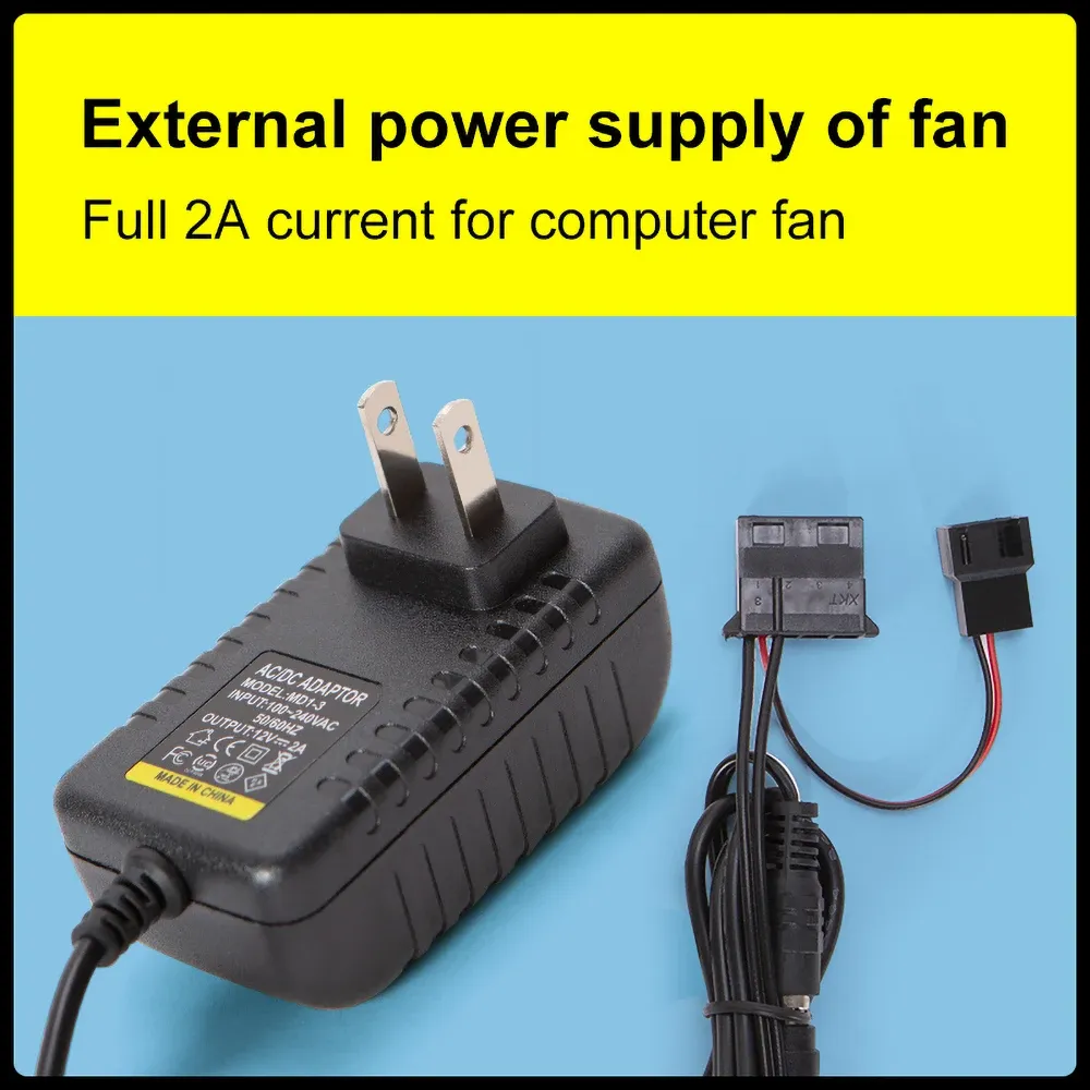 Resfriamento 220V a DC 12V 2A Adaptador de energia Transformador de ventilador de resfriamento DPORT GRANDE FAIS 4P FAN FONDA DE PODER