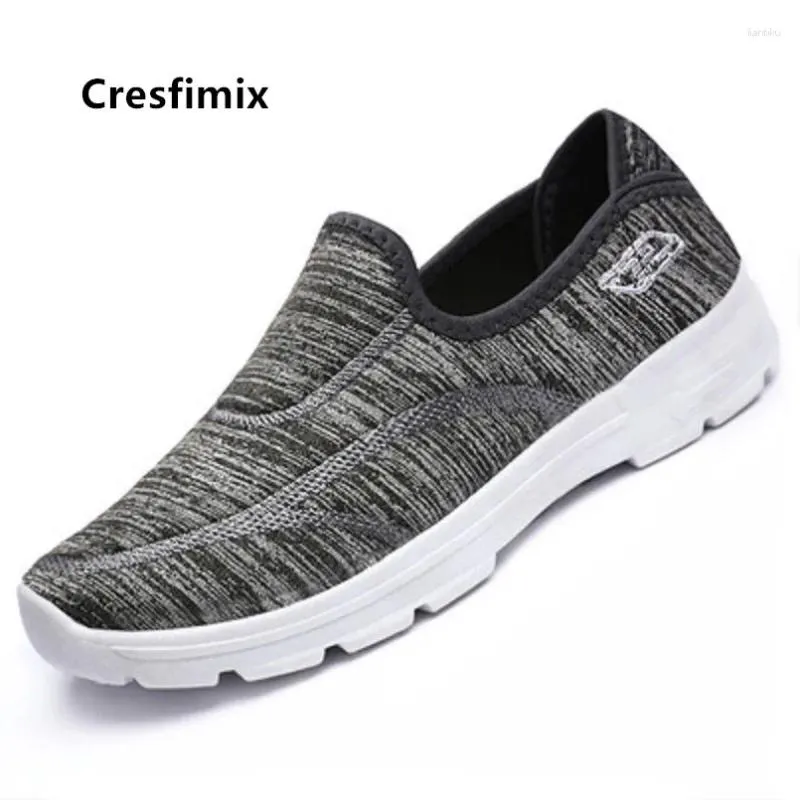Casual Shoes Cresfimix Men Cool Blue Breathable Slip On Anti Skid Man Black Loafers Grey Chaussures Pour Hommes E5090