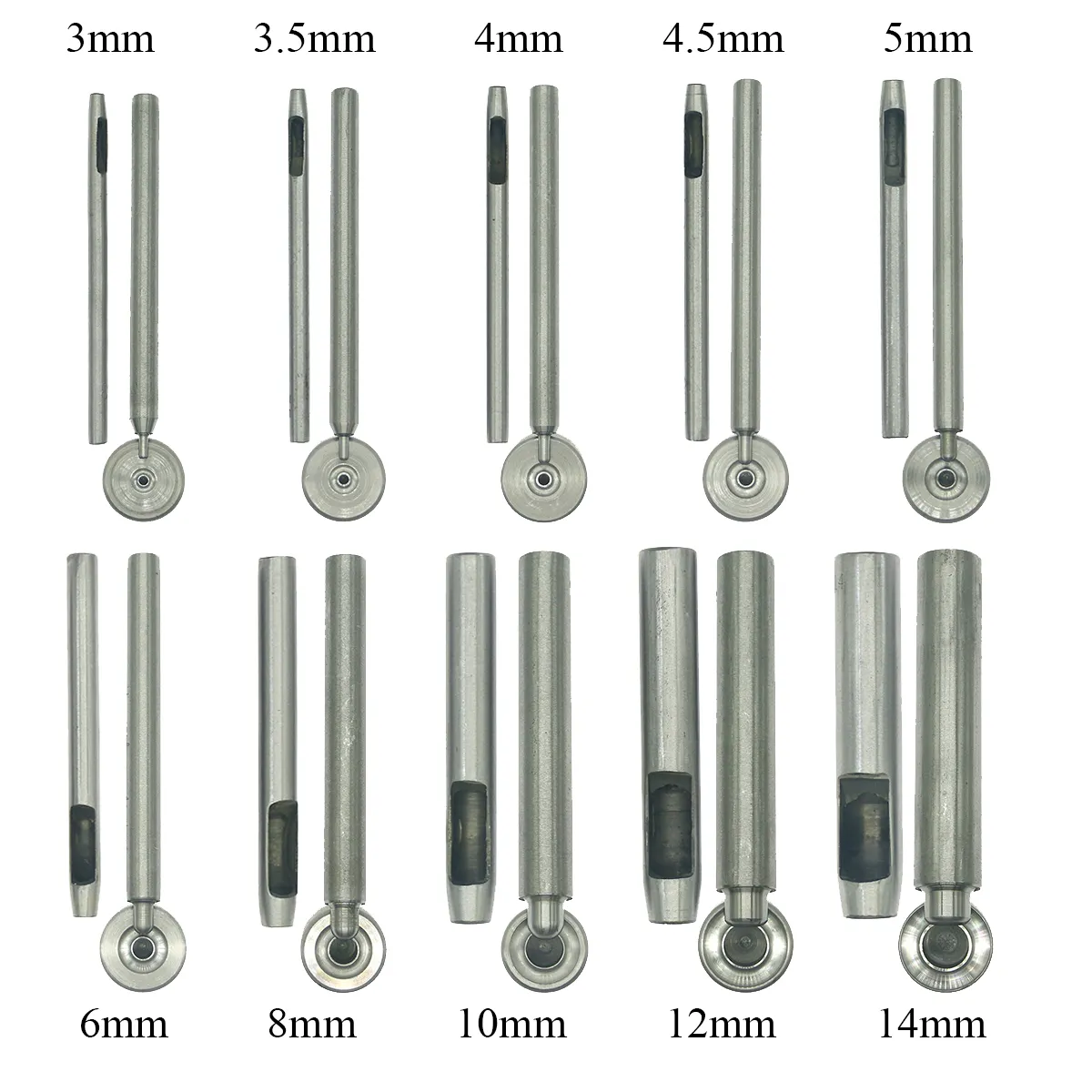 DIY tool Manual Metal Setting Tools Kit For Inner Diameter Eyelets Diameter of 3,3.5,4,4.5,5,6,8,10,12,14mm kit couture