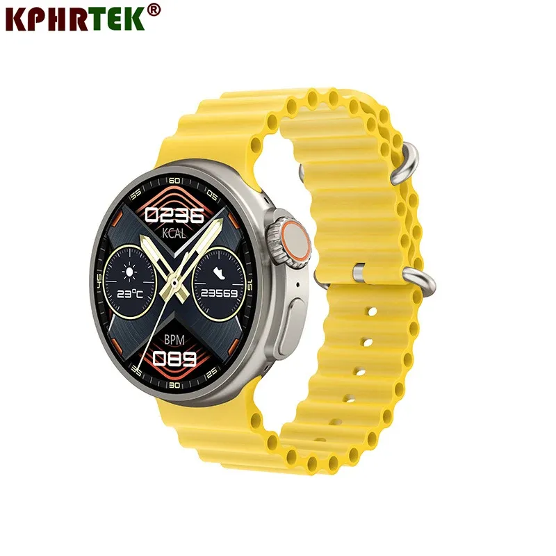 Uhren 2023 K9 Runde Smart Watch 1.39 -Zoll -Bildschirm Bluetooth Rufen Sie drahtlose Ladeanladung wasserdichte Sport -Tracket Smartwatch für Männer an