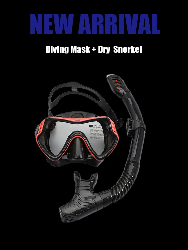 GoExplore Professional Scuba Diving Mask en Snorkels Anti-Fog Goggles-bril Glazen Duiken Zwemmen Easy Breath Tube Set onder water