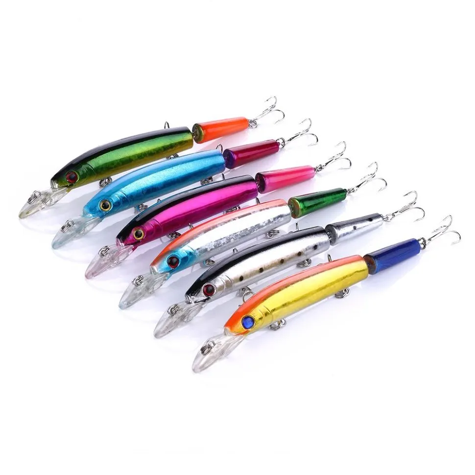 Hengjia 50pcs 145 mm Lours de pêche dure à vine dure 14 5cm 15g Laure de pêche fée de mer trois articulations de pêche à la pêche à la nacelle baiit202p