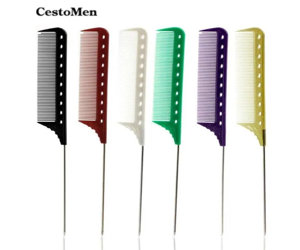 CestoMen Professional YS Stainless Steel Hair Tail Comb Hair Styling Metal Comb Makeup Hairdressing Tail For Hairdressing264Y1864668