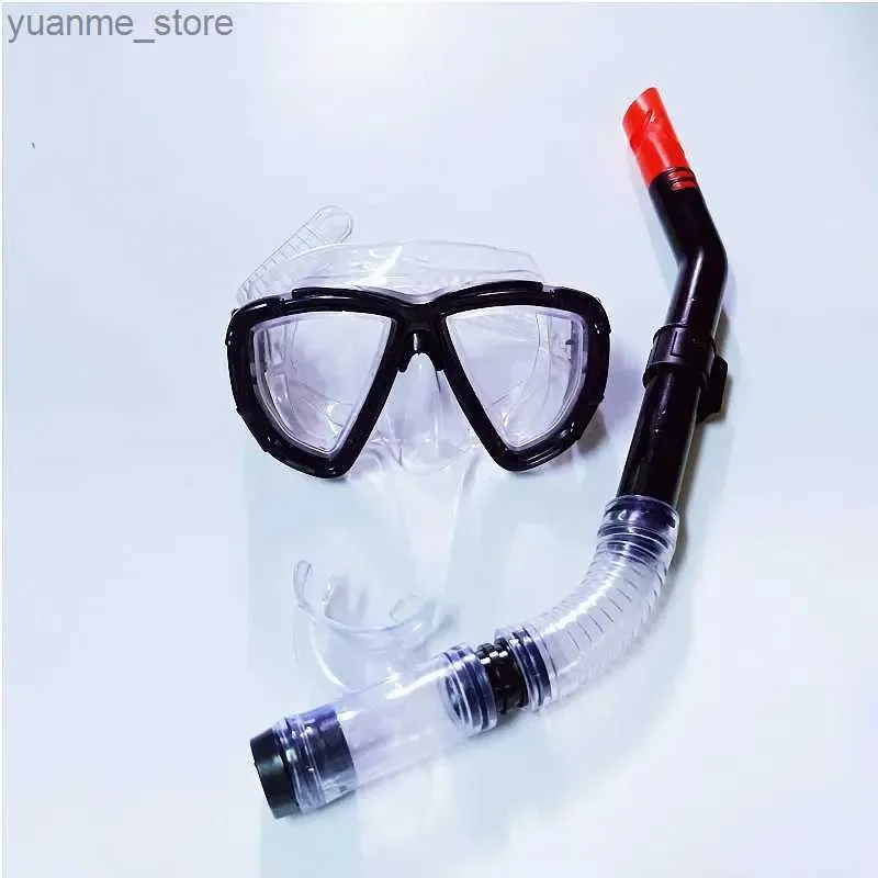 Masques de plongée Miroir à eau semi-sèche à tube respiratoire Set en plongée avec plongée masque de plongée masque de plongée avec tuba
