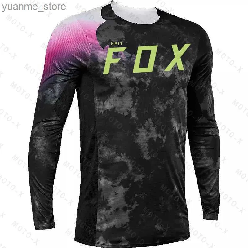 Camicie in bicicletta Tops Motorcycle Mountain Bike Team Downhill Jersey Offroad MX Bicycle Locomotive Shirt Cross Country Mountain Bike Hpit Y240410