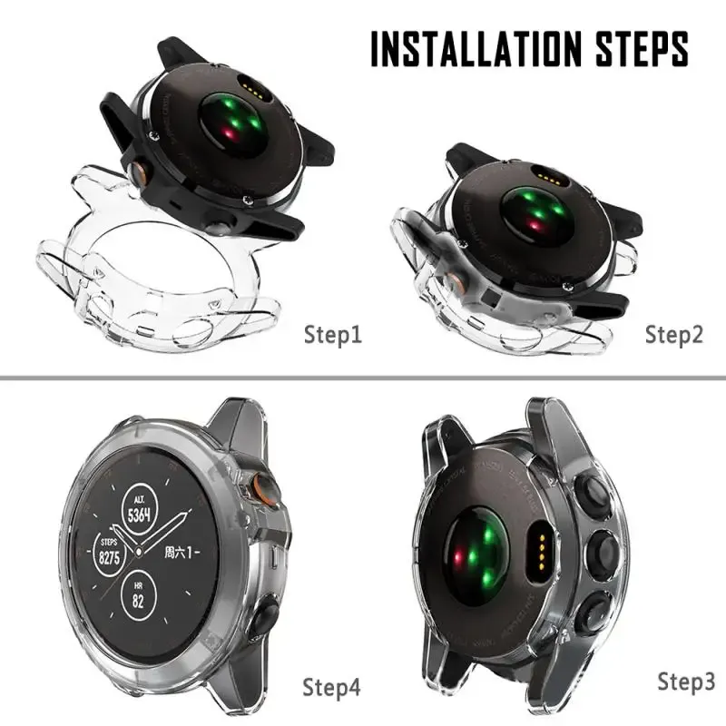 Fifata Protector Shell Case för Garmin Fenix ​​5S 5 5X Pläteringsskydd Smart Watch Screen Protective Case för Garmin Fenix ​​5x 5 5S