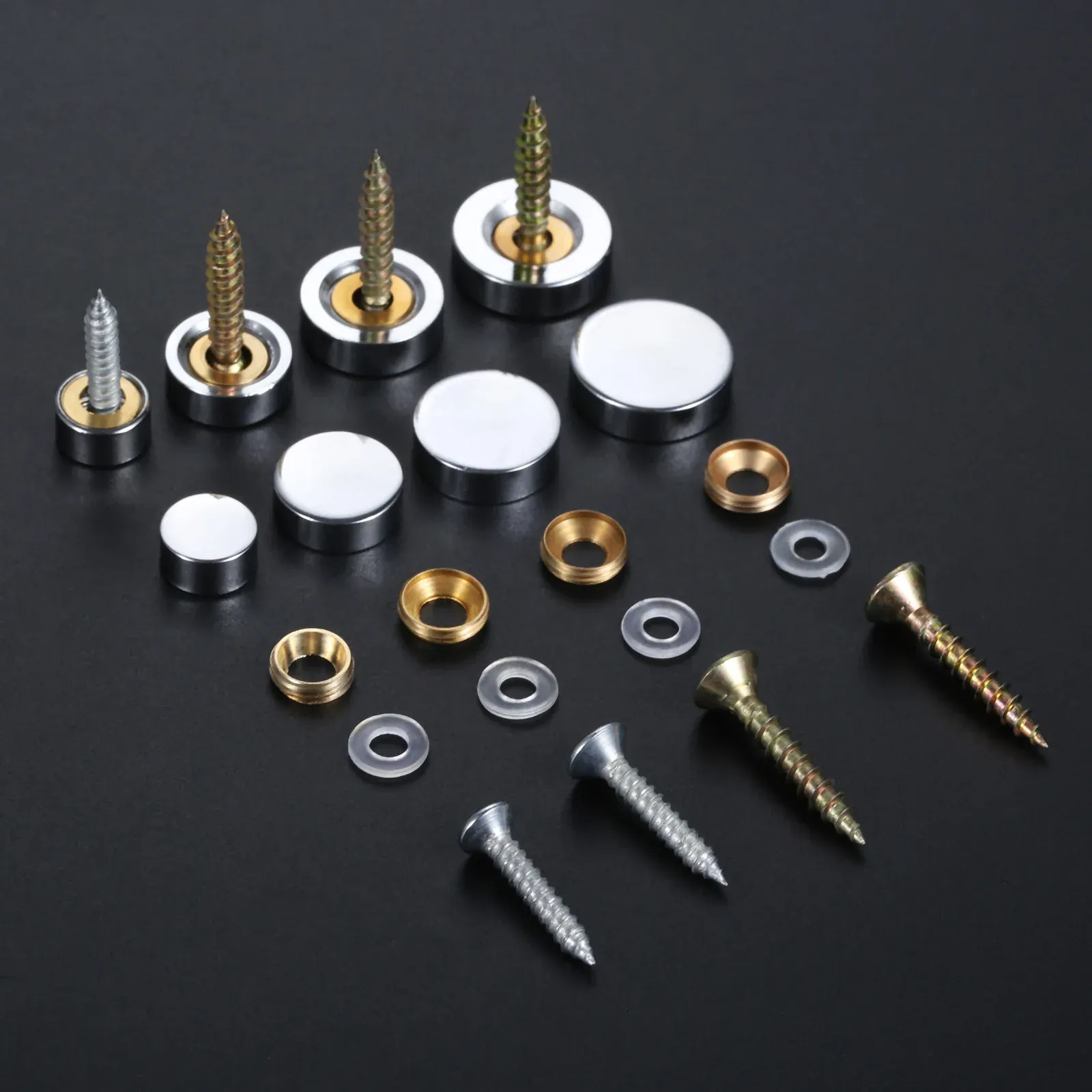 EWS 16 Mm Stainless Steel Mirror Nails Screw Cap (8 Pieces)-in Nails