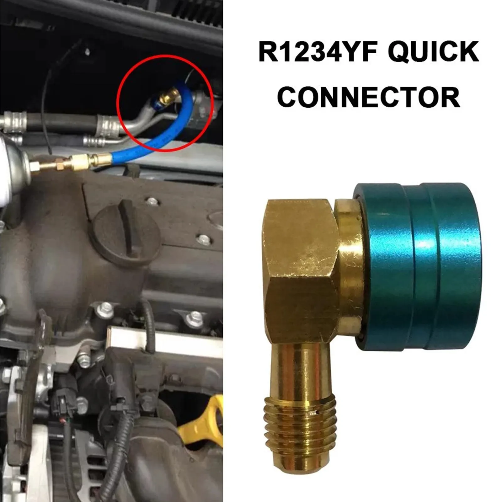Quick Connect R134A A/C Coupler Set Safe R134 Service 1/4'' Male Flare High With Injury For A/C Gauge Set - View #10