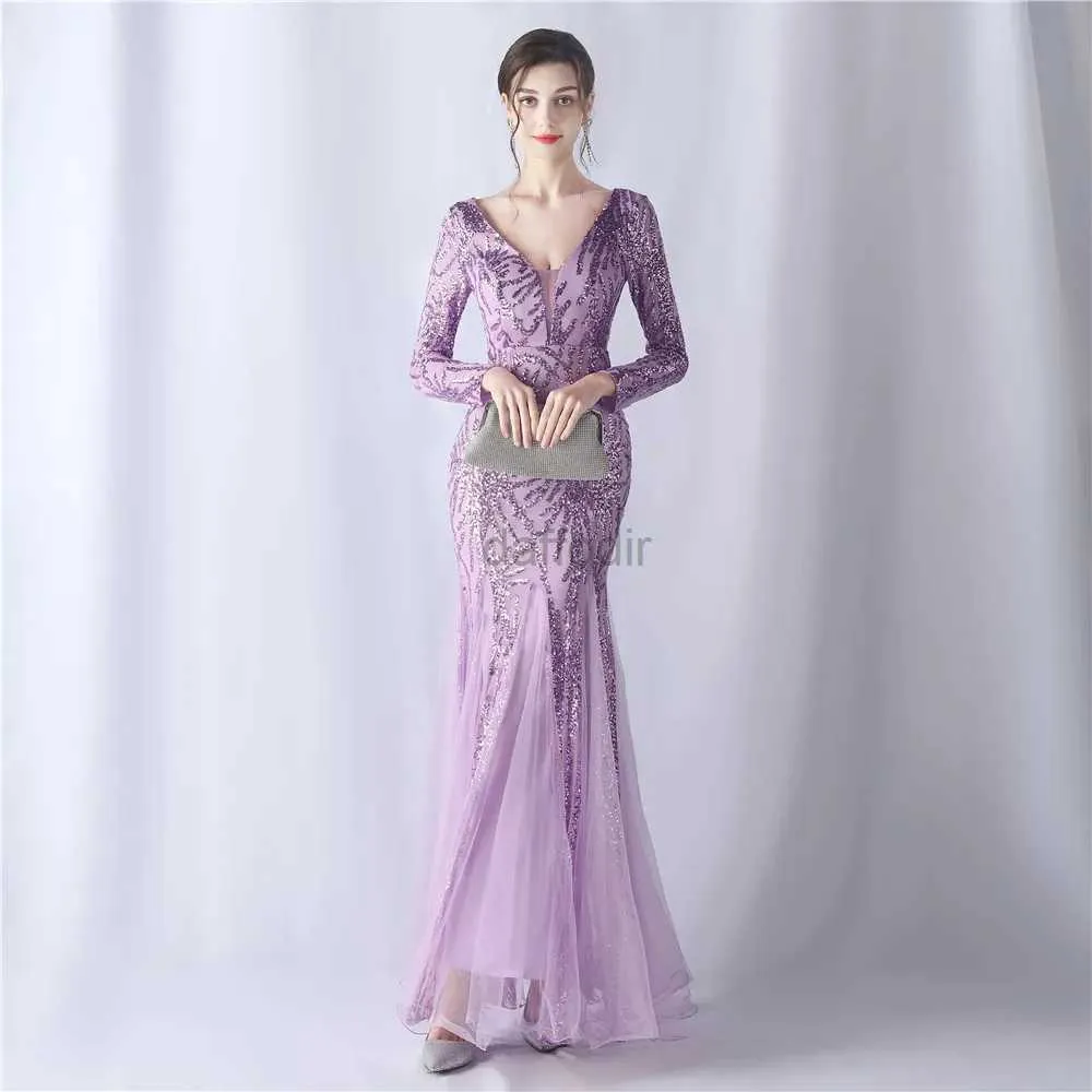 Urban Sexy Dresses Party Dress Women Elegant Luxury Evening Dresses 2023 Pretty Womens Weddings Long Sleeves Bridesmaid Woman Sequin Sleeve Gown 240410