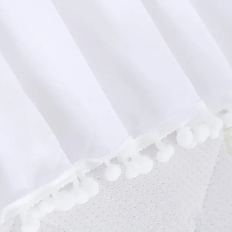 Newly Baby Kids Crib Bed Skirt Home Rufflled Bed Skirt with Tassel Bedding Bed Cover Bedroom Bedspread Couvre Lit