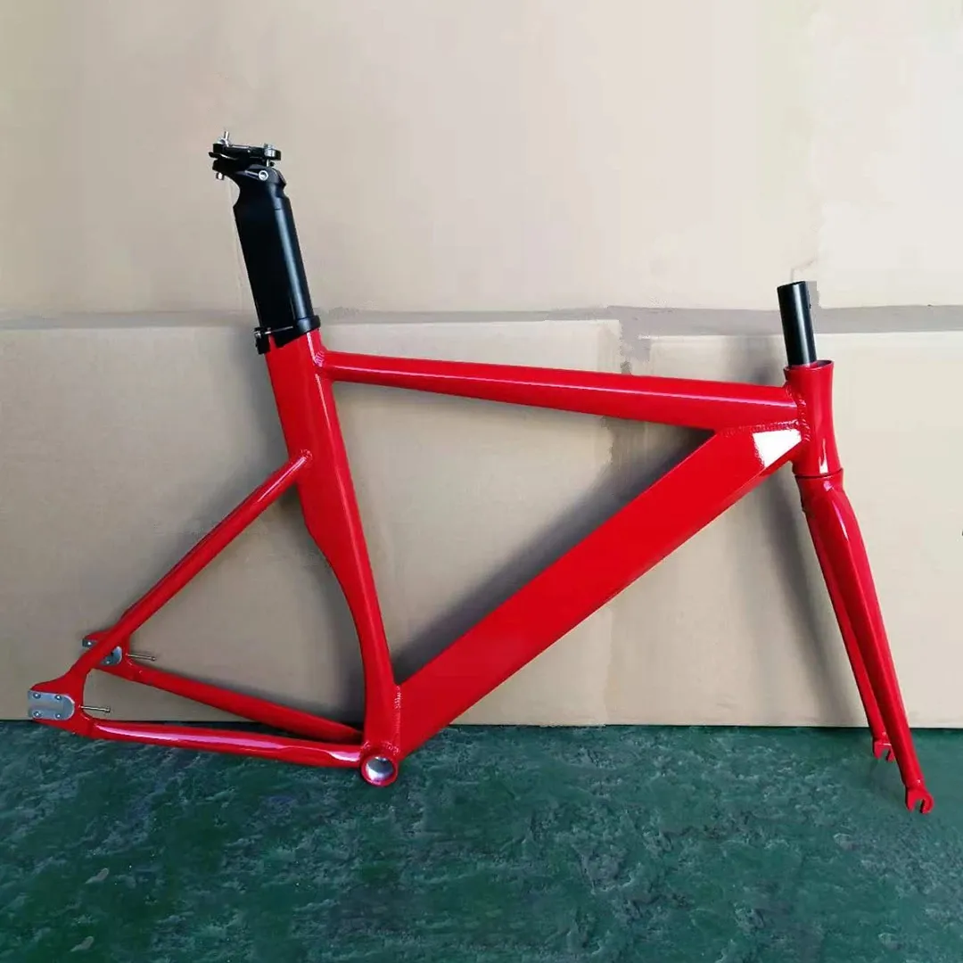 Fixie Bike Frame Bike in lega di alluminio singolo Squadra 52 cm Telaio fisso FORCHIO STRUAGGIO DI BICYCLE STRAMA 56 cm Fit per pneumatico 700C*23/25C