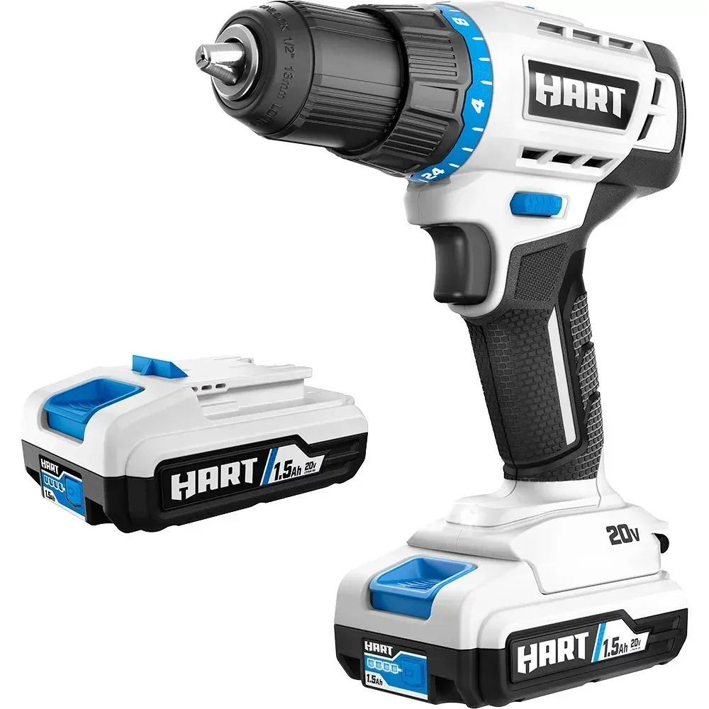 HART 20Volt Cordless 12 -Zoll -Bohrerdrise Kit 15AH Lithiumionbatterien Gen 2 Elektrowerkzeuge Elektrischer Schraubendreher 240407