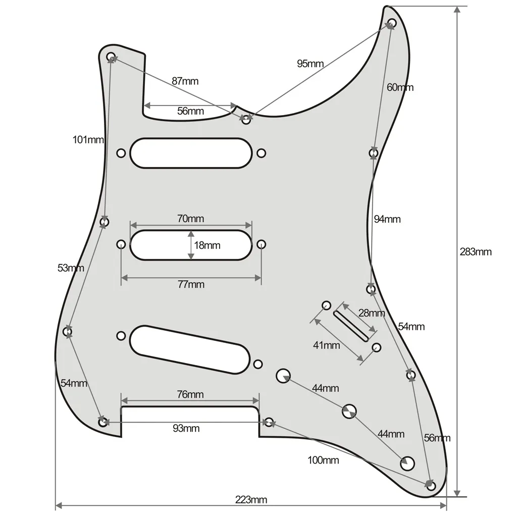 FLEOR 11 Hole ST Guitar Pickguard With SSS Back Plate, 48/50/52mm ...