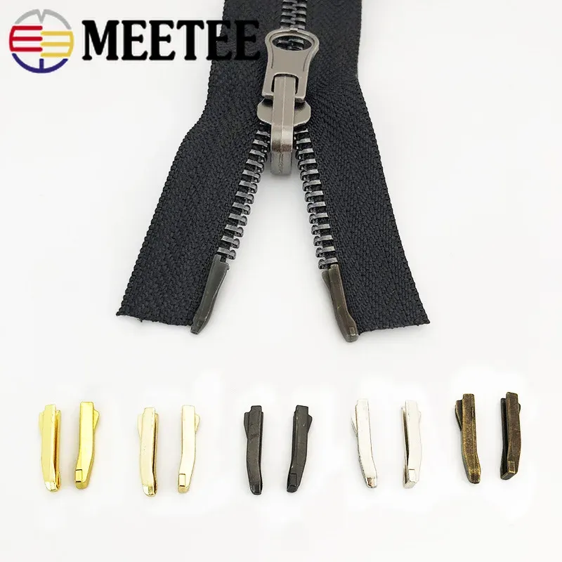 20/40Sets 3# 5# 8# 10# Double Open Zipper Latcha Reparo Kits Ferramenta para zíperes sem deslizamento Metal Metal Metal Buclear Buckled Buckle