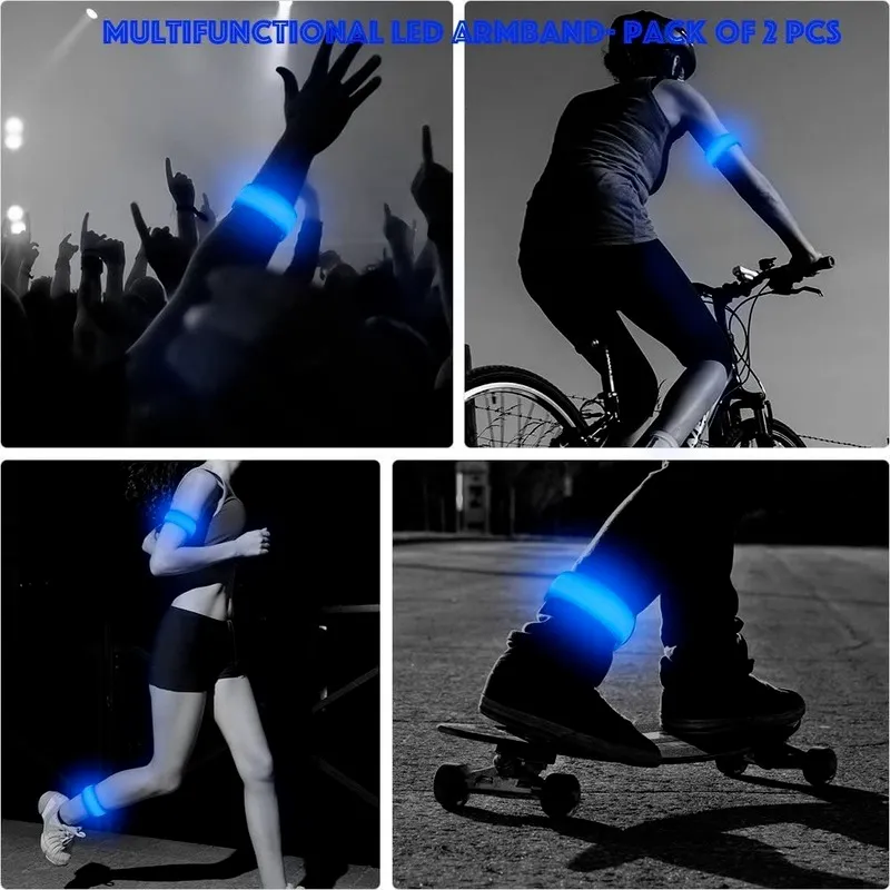 Bras de poignet LED allume l'équipement lueur extérieur sport nocturne