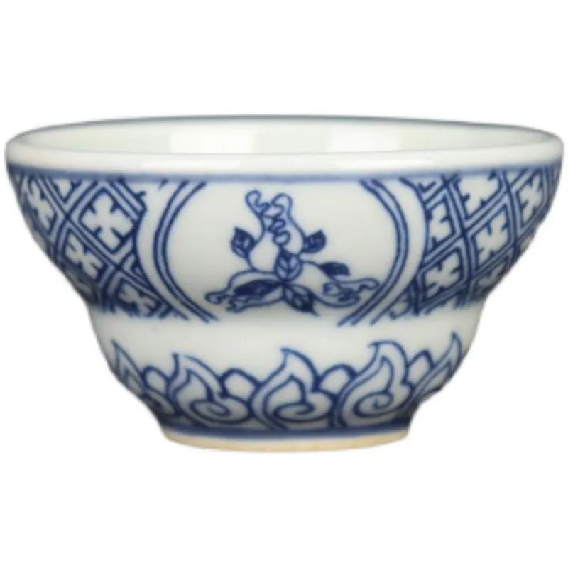 Qianlong of Qing Dynasty Antique dipinti di tazze in ceramica Bellissima tazza di tè set di fiori Curio ciotola da tè la cerimonia del tè tazza