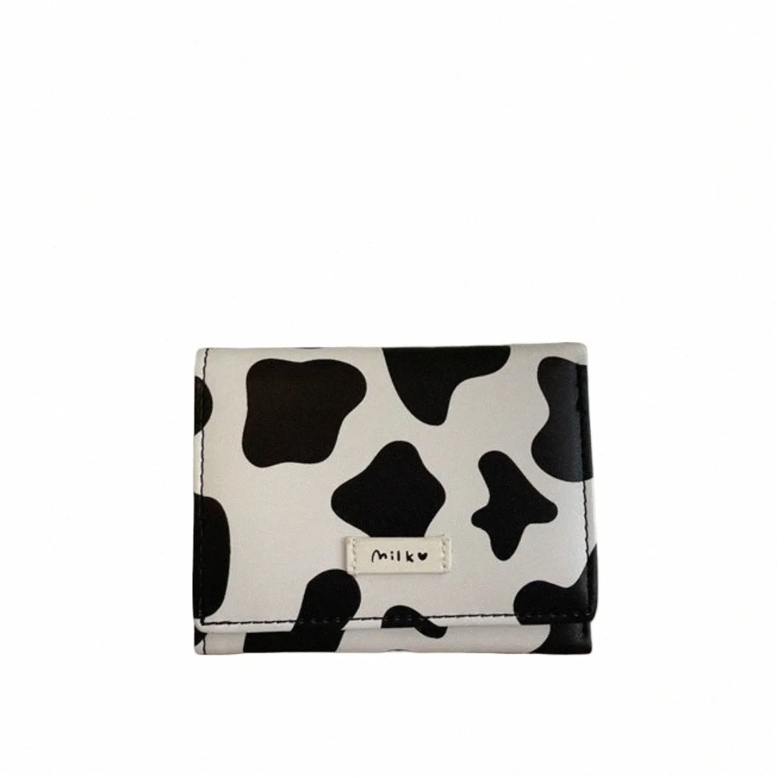 النساء الجديد Fi Wallet Pu Carto Cow Cowttle Cowtle Short Ladies Multi Card Slot Coin الطالب اللطيف Triple Wallet F4yn#