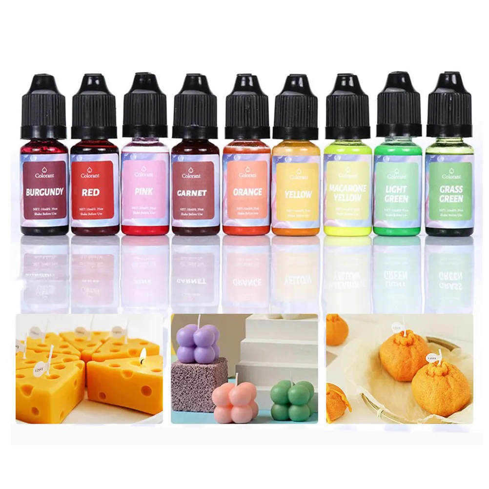 18 colori da 10 ml Pigmenti in resina fai -da -te UV EPOSSIO RESINA Candele a candela colorante colorante adatto per la tintura con cera di soia, cera d'api, ecc.