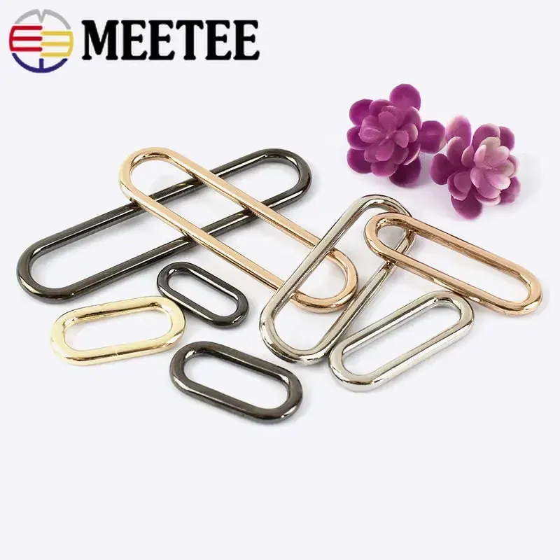 10Pcs 15-60mm Metal Ring Buckles for Bag Strap Oval O Rings Clasp Webbing Loops Dog Chain Hooks Adjuster DIY Accessories