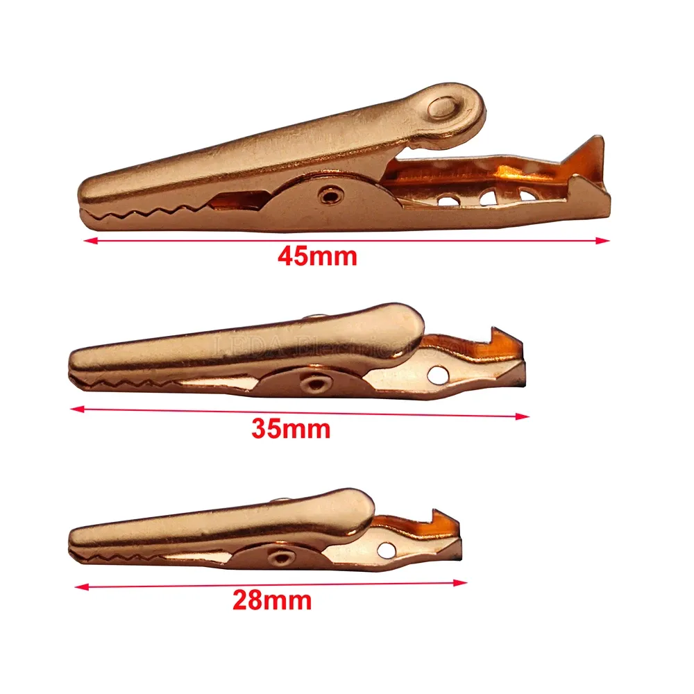 10pcs 28mm 35mm 45mmブラックレッドソフトプラスチックコーティングテストプローブコネクタミニワニテストクリップ