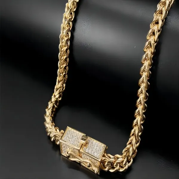 Collier cubain a réussi Moisanite Test 19 mm de large chaîne en or massif en or 18 carats de large pour les hommes Hip Hop