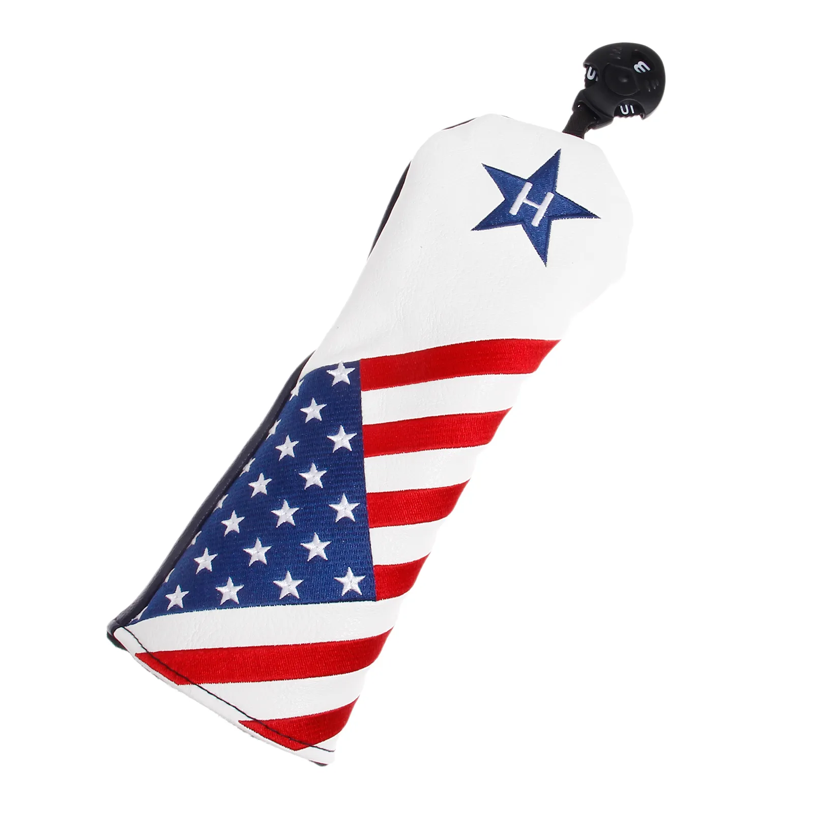 4 PCS PU Golf Wood Headcover med USA America Flag Style för 1 Golf Driver Cover 2 Fairway Cover 3 Hybrid Club Head Covers