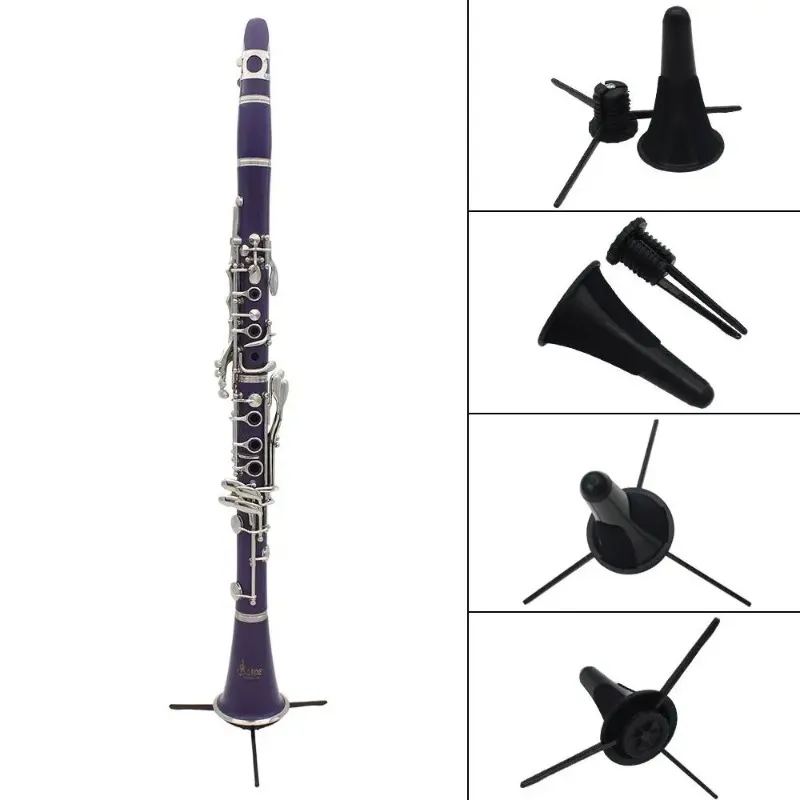 2024 Clarinet Holder Saxophone Tripod Stand Metal ben löstagbar bärbar vikbar för obo -flöjt Sax Bell Wind Instrument - Clarinet Stand