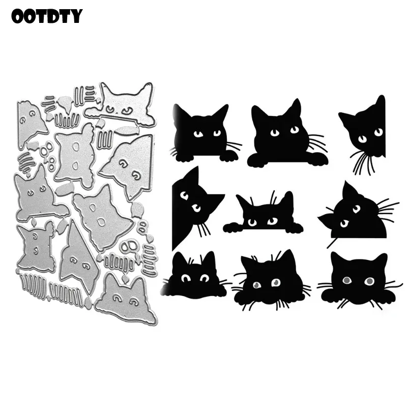 Cat Family Metal Rutg Rutch Dies ScrapBooking DIY Альбом Альбом Штампов бумажная карта тиснена