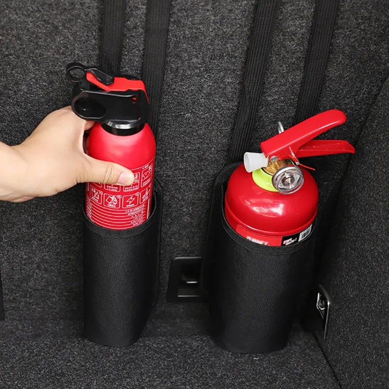 Car Trunk Organizer Elastic Fixing Belt Storage Bag Car Fire Extinguisher Fixed Car Seat Back Water Cup Hanging Bag