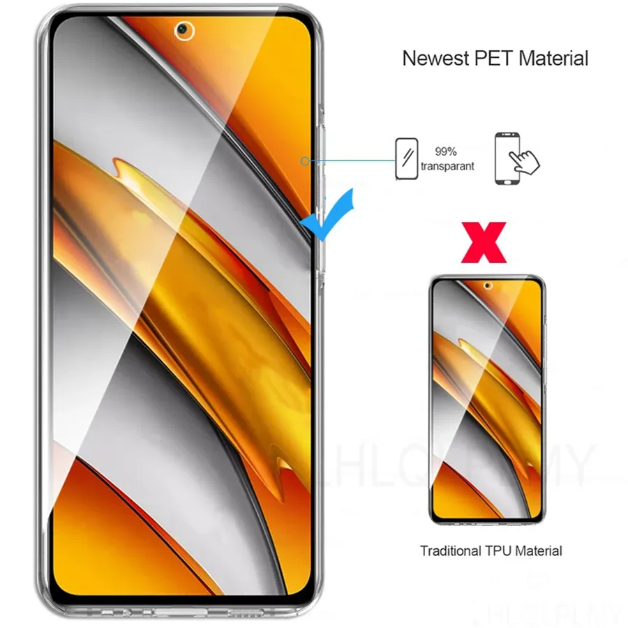 Double Sided Clear Case For Xiaomi Poco M3 F3 X3 Nfc M4 X4 M5S Mi 8 11 13 Lite 5G 10T 11T 12T 13T Pro 11i 12 A3 Front Back Cover