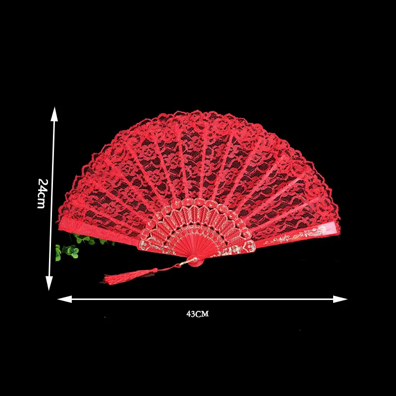 Fã de mão de renda de renda preta fã de pano branco dobrável fã vitoriano da mão para festa de casamento favorita fã de dança de dança