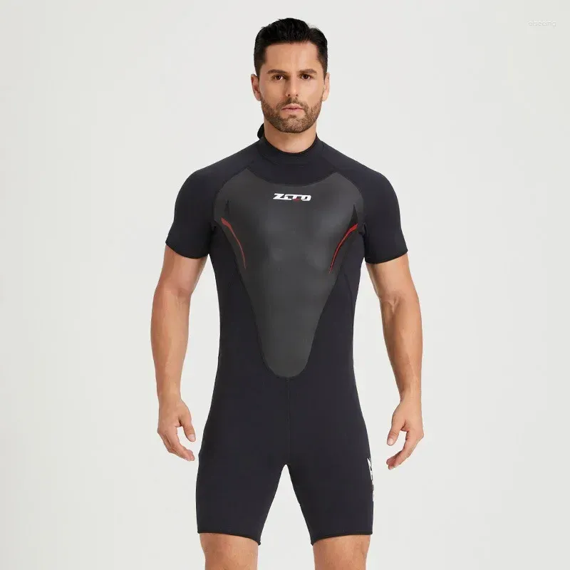 Women's Swimwear 3MM Neoprene Wetsuit Men's One-piece Short Sleeve Thickened Cold Insulation Diving Suit Surf Snorkel Sunscreen Swimsuit