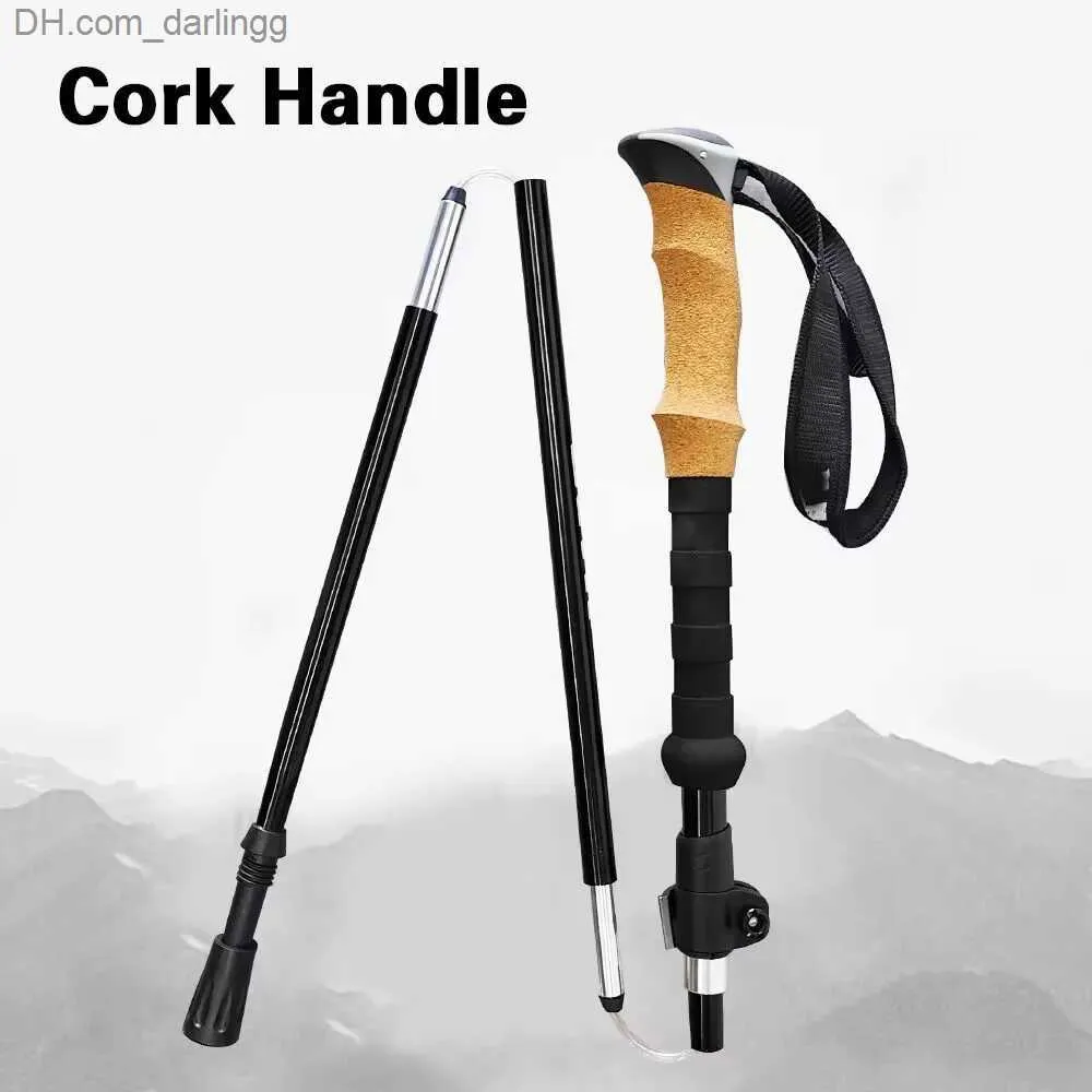 Vandringsstänger Trekking Poles Professional Folding Handing Pole Carbon Alpstock Outdoor Off Road vandring reser Leki vandring rese bergsklättring poleq