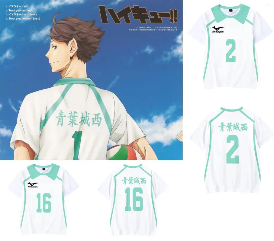 T-shirts masculins haikyu oikawa tooru adultes t-shirt mode 3d manches courtes Cosplay décontracté 2024 Manga Streetwear Summer Tees