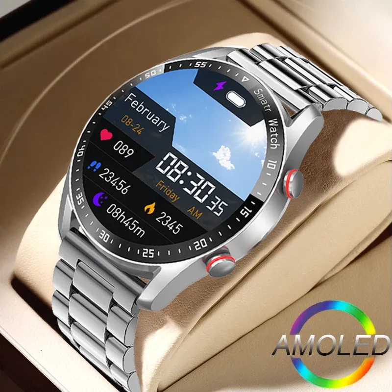 Zegarki 2023 Nowe połączenie Bluetooth Business Smartwatch Zdrowie Monitorowanie Sport Fitness Trackery IP67 Wodoodporny EKG+PPG Smart Watch Men+Box