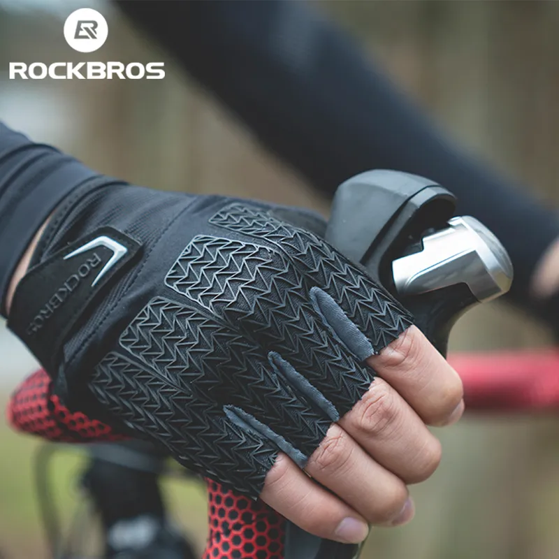 Rockbros Cycling Gloves Летние гель Half Finger Shock -Resypression Men Women Mtb Road Bike оборудование велосипедные аксессуары