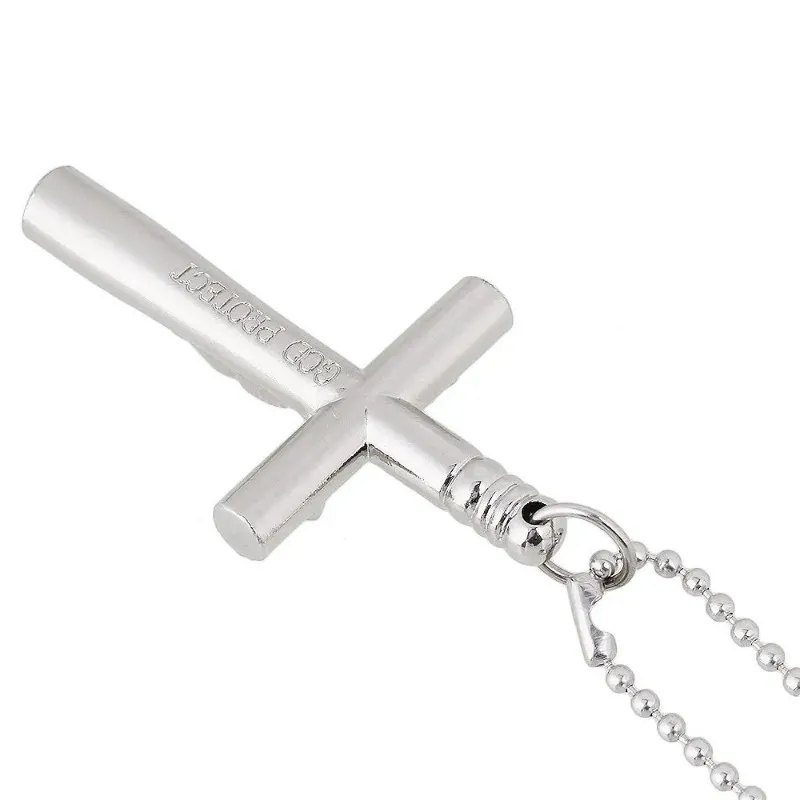 Jesus Cross 6mm Drum Key Wrench Drum Key Chain Silver Necklace Cross Drum Head Tuning Key