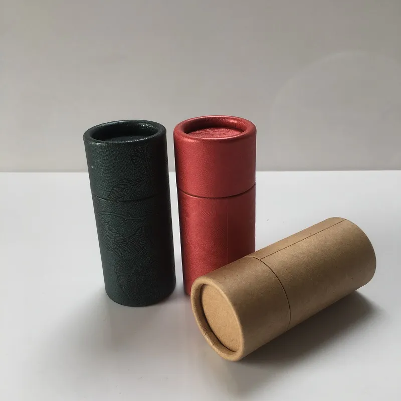 Tubo de empaque de papel Kraft de 30 piezas redondas de cajas de cartón pequeñas Caja de embarcación de gotero de vidrio Caja de tubo marrón redondo