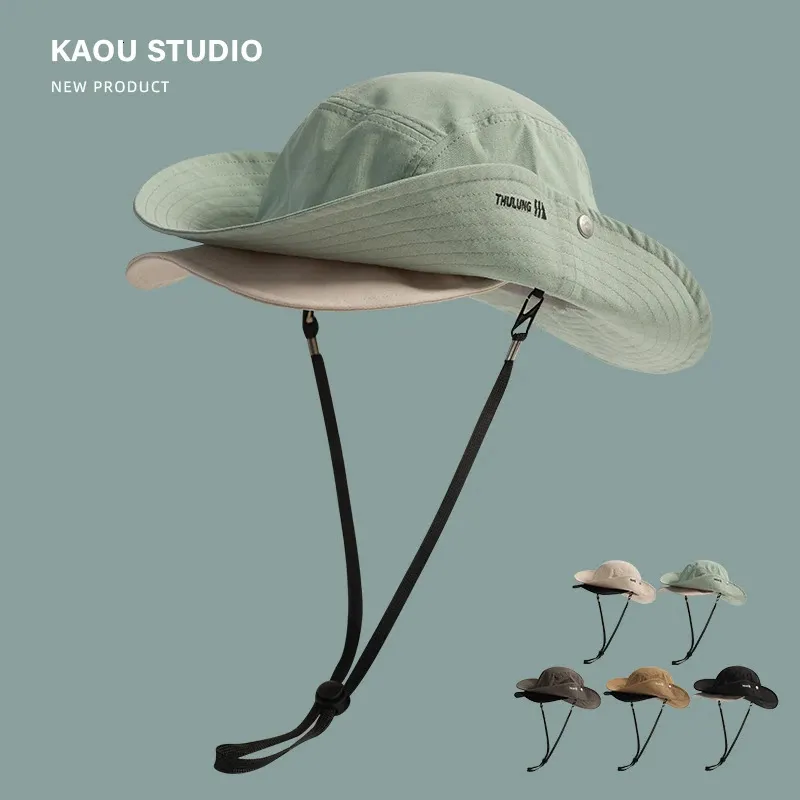 한국어 버전 틈새 이중 뇌비 모자 모자 봄과 여름 야외 음영 패션 패션 선 스크린 캠핑 캡 여성 240410