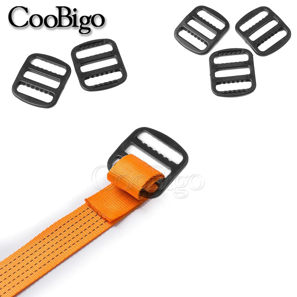 50 Pezzi Tri Glide Scorrevole In Plastica Per Cinghie – 38mm, Nero – Regolatori Per Zaini, Borse, Collari - 2