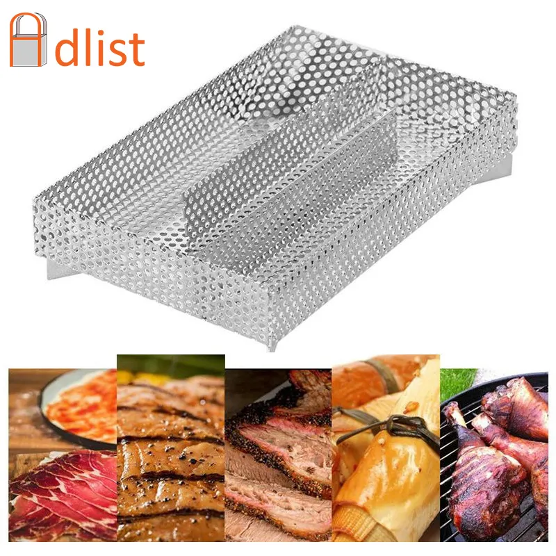 Barbecue Smoker Box Générateur de fumée BBQ Cold Gilling Bood Pellet Fmoker Tray Grill Wood Chips Smoking Tools Accessoires