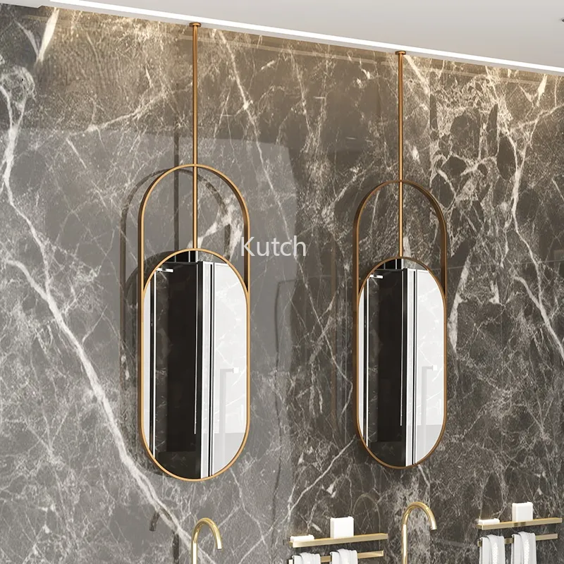 Tvättstuga dekorativa badspeglar själv hårklipp skåp väggmonterad oval rakbad speglar smarta miroir väggmålning speglar lg50jz
