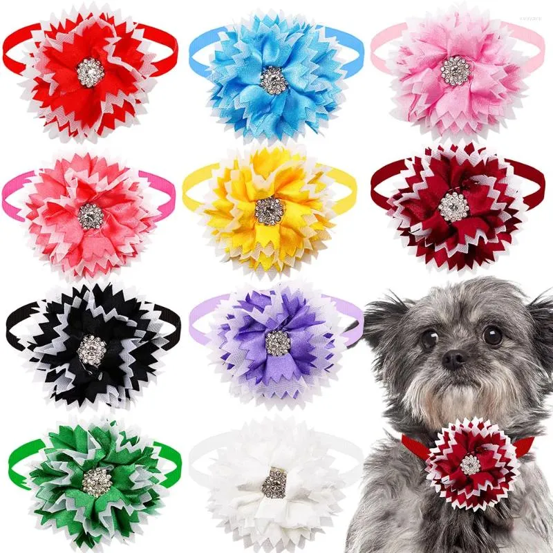 Hundkläder 50st Diamond Bow Ties Summer Bowties slipsar Krage Pet Grooming Accessoarer för små hundkatter