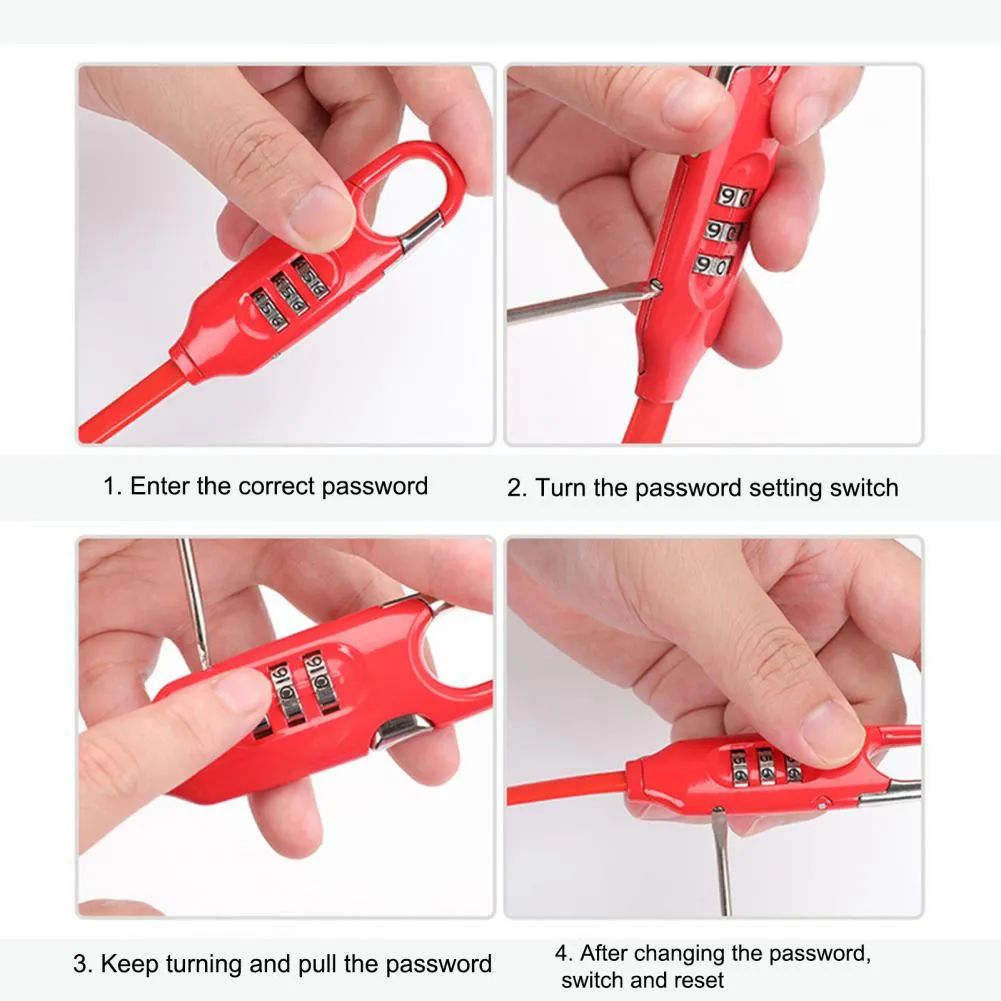 Bike Cable Lock: Extra Long Steel Wire with Anti-Scratch Coating ...