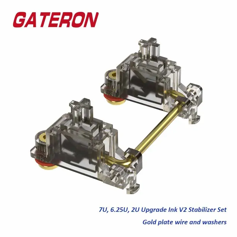 Tillbehör Gateron Ink V2 Stabilizer 7U 6.25U 2U PCB Monteringsskruv i inställt Golden Wire anpassat DIY Mekaniskt tangentbord