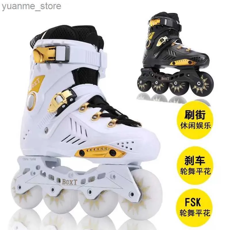 Inline Skates Adult Roller Skates Shoes with Wheels, Fancy Professional  85A Rubber Wheels for Street, Slalom, Sliding Training Sneakers Y240410
