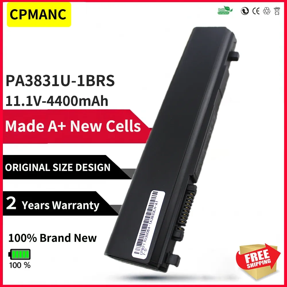 Batteries CPMANC 4400mAh 10.8V PA3931U1BRS PA3831U1BRS PA3832U1BRS Laptop Battery For Toshiba Portege R700 R730 R830 R835 R930 R800
