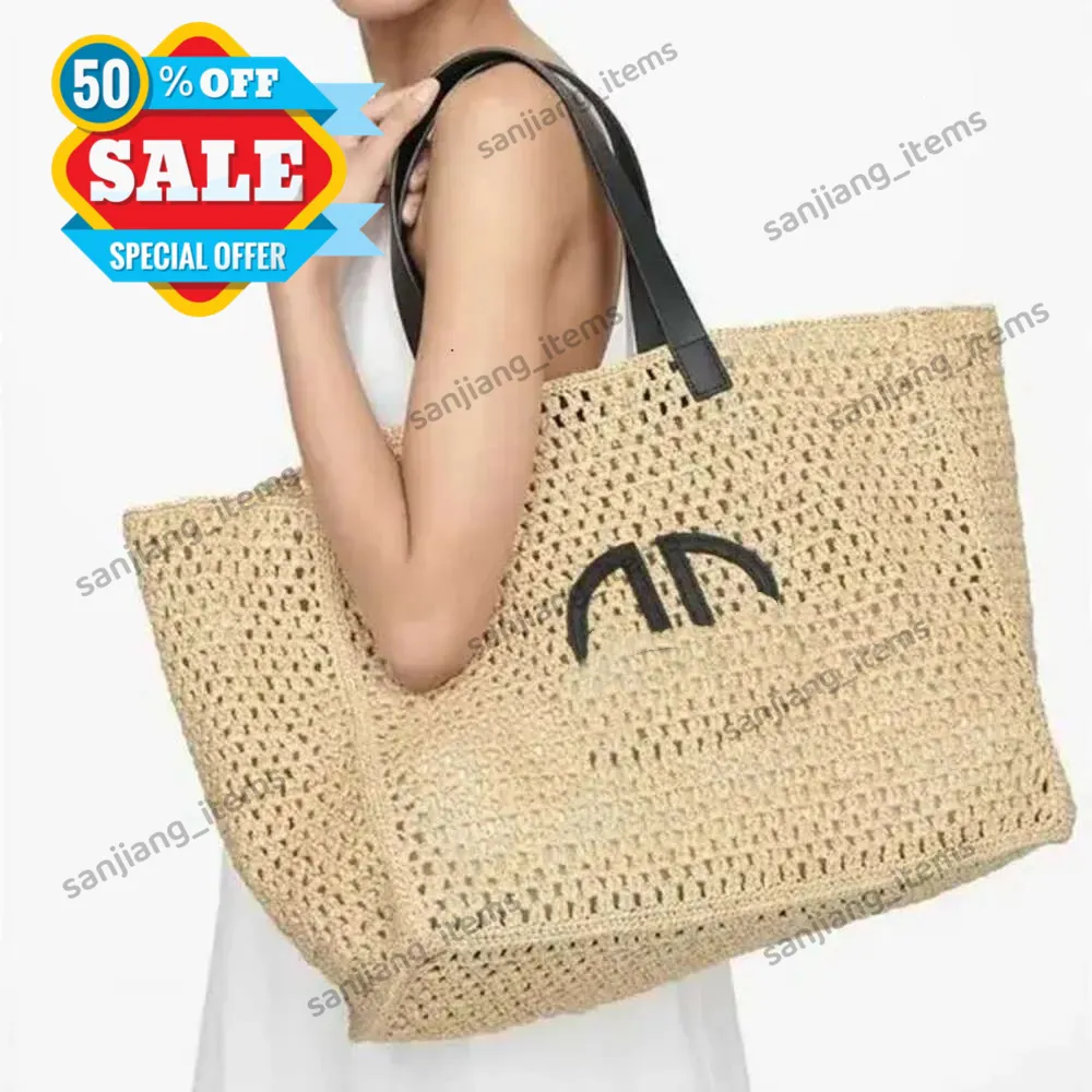 Outdoor woven straw Bags designer tote summer beach canvas shoulder bag brand fashion travel shopping totes handbag purse Large Capacity Logo-embossed Bags Hobo