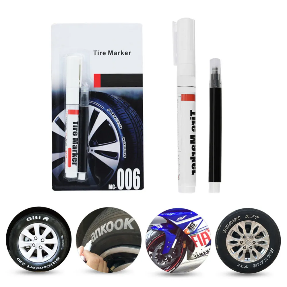 2020 mais nova tinta diy caneta fria branca grande volume de volume Touch up marcando o marcador de caneta para pneus de carro, estilo de carro automotivo